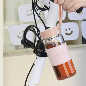 Botella de agua de vidrio Hankparson de 500 ml con tapa y asa para preparar té, uso en la oficina, regalo - Product Image 5