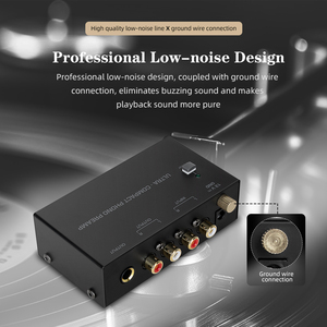 Preamplificador <span class=keywords><strong>de</strong></span> Phono Estéreo <span class=keywords><strong>de</strong></span> <span class=keywords><strong>4</strong></span> <span class=keywords><strong>Canales</strong></span> Ultra Compacto PP400, <span class=keywords><strong>Amplificador</strong></span> <span class=keywords><strong>para</strong></span> el Hogar con Interruptor <span class=keywords><strong>de</strong></span> Encendido, Construcción Metálica, Color Negro - Product Image 5