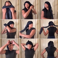 Chapeau de protection pour cheveux dreadlocks de couleur unie, en nylon, quatre saisons, unisexe, élastique, réglable, pantalon et casquette noirs
