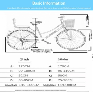 <span class=keywords><strong>Bicicleta</strong></span> Urbana para <span class=keywords><strong>Mujer</strong></span>, Estilo Coreano, 24/26 Pulgadas, Cuadro <span class=keywords><strong>de</strong></span> Acero <span class=keywords><strong>de</strong></span> Alto Carbono, <span class=keywords><strong>con</strong></span> Canasta, para Uso Diario en la Ciudad - Product Image 3