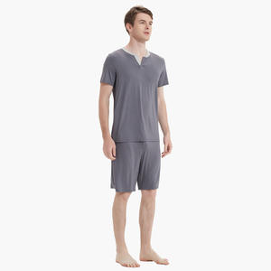 Pyjama personnalisé en bambou doux pour homme, ensemble décontracté long, pyjama classique imprimé en tricot pour homme, ensemble de vêtements de détente en coton - Product Image 3