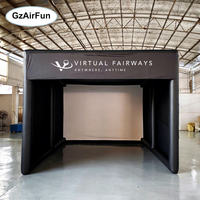 Tente de simulation de golf gonflable professionnelle, cage de swing de golf durable avec logo personnalisé pour studio