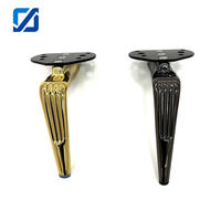 Patas de Sofá de Hierro de Lujo con Nervaduras Verticales Doradas para Mesa de Comedor - Resistentes y Fáciles de Instalar