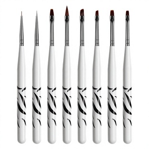 Juego de Pinceles Planos 3D para Uñas, Pelo de Nailon, Diseño de Cebra, Pincel Japonés para Pintar y Dibujar Líneas, Herramienta de Salón para Diseño de Arte de Uñas - Product Image 4