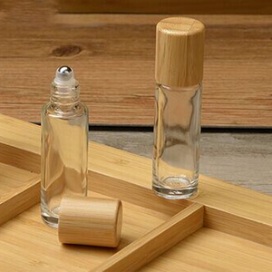 Natural 10ml 5ml Bamboo Wood Roll on Ball Bottle With <strong>Window</strong> Essential Oil Sub-bottling Perfumes Roller Bottle - Product Image 2