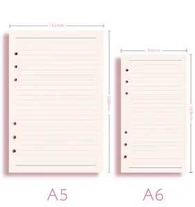Produsen Notebook Alat Tulis Kantor Kertas Notebook Isi Ulang Spiral A5 A6 Binder Sisipan Halaman Dalam