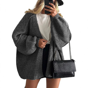 Dropshipping Shopify Plus Size Womens Knit <b>Cardigan</b> Open Front Short Sleeve Solid Color Casual Lightweight Spring Top - Product Image 4