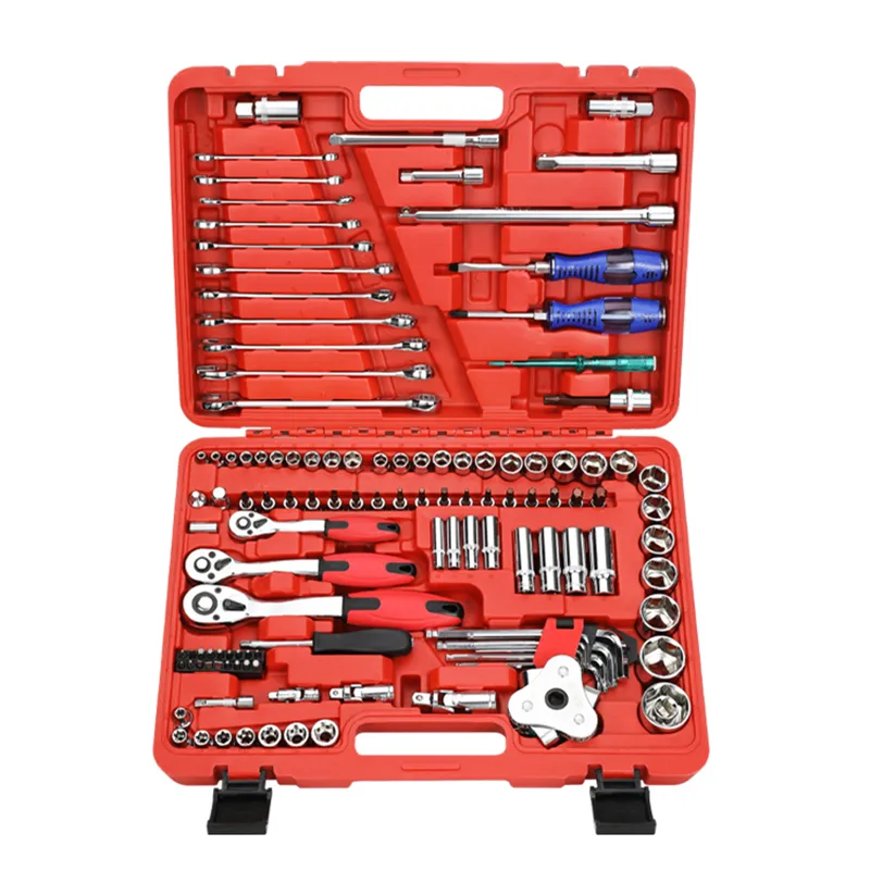 Bison Double Offset Ring Combination Spanner Wrench Tool Kit Set With Sockets