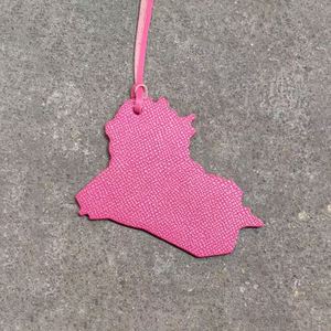 Porte-clés élégant en cuir PU avec carte de l'Irak, pendentif culturel irakien pour sac fourre-tout - Product Image 3