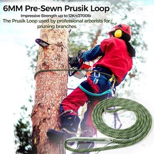 Cuerda de Nylon de 6mm (1/4 de pulgada) Resistente al Calor, Pre-Soldada, con Bucle Prusik y Trenzado Hueco para Rappel, Escalada, Arborismo y Rescate - Product Image 5