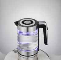 Bouilloire électrique en verre transparent avec éclairage LED bleu