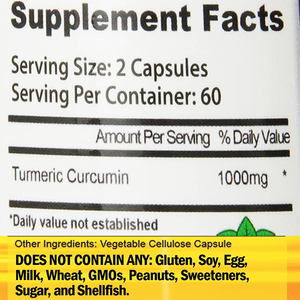 Fabricante de Suplementos Nutracéuticos de Cúrcuma y Curcumina, Mayor Biodisponibilidad, Natural, Vegano, 120 Cápsulas de Cúrcuma y Curcumina - Product Image 2