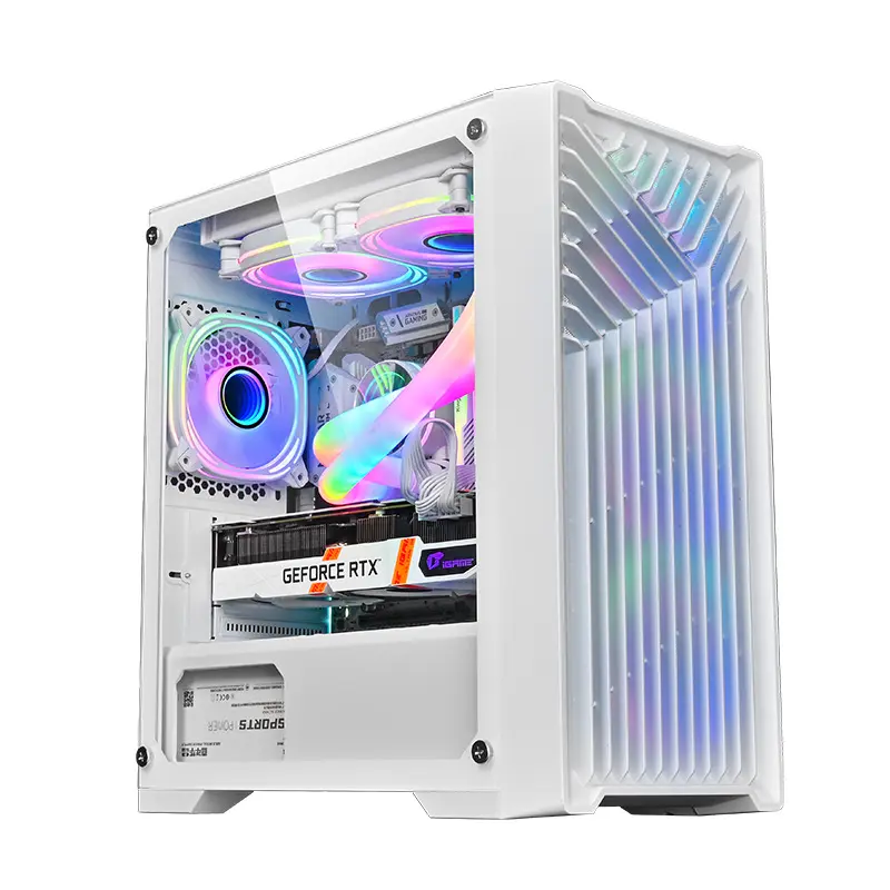Desain baru Desktop PC Gaming Case akrilik ATX logam CPU kabinet komputer Mid Tower Case
