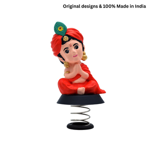 Ídolo de Krishna Pintado a Mano con Tono de Piel Natural, Figura Decorativa Devocional de Plástico para Decoración - Product Image 5