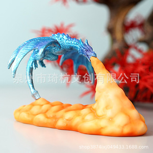 Fire Breathing Dragon Night Light Resin Craft Led Desk Lamp Warm White Light Tap <b>Control</b> <b>USB</b> Powered Home Decor Gift - Product Image 3