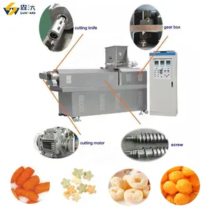 Energy Saving Sunward Jinan 2021 High Profit Puffed Corn Sticks making machine inflate corn cheese ball extruder with ring star flower shape