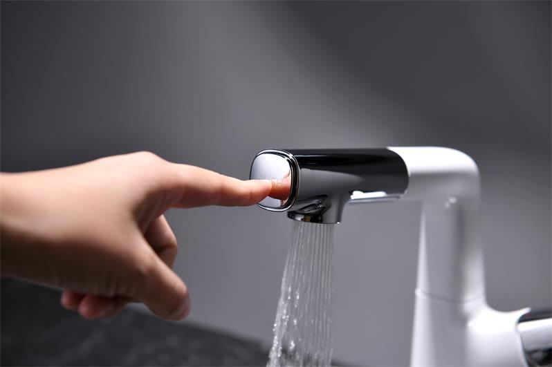 CHINESE FACTORY morden pull down up and down brass bathroom faucet tap With Sprayer