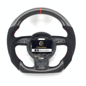 Volante LED de Fibra de Carbono para <span class=keywords><strong>Audi</strong></span> A3 A4 A5 A6 A7 A8 Q3 Q5 Q7 Q8 <span class=keywords><strong>S1</strong></span> S3 S4 S5 Rs3 Rs4 Rs5 Rs6 Rs7 C6 C7 C8 B8 B8.5 B9 Tt R8 - Product Image 1