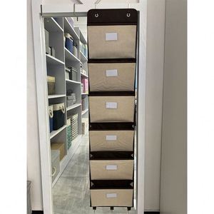 <b>Functional</b> Door File Organizer 6 Pockets Wall Mount Hanging File Folders Storage Foldable Mail Organizer Holder for Office Home - Product Image 2