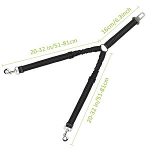 Ceinture de sécurité double pour <span class=keywords><strong>chien</strong></span>, anti-emmêlement, réglable, laisse de sécurité pour animaux de compagnie avec amortisseur élastique, réfléchissante, en forme de Y - Product Image 4