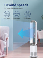 Kipas Pemurni Udara Sirkulasi Listrik Portabel, Pembersih Udara Cerdas dengan Filter Hepa, Ventilator, Kipas Tanpa Baling-Baling Alami, Remote