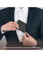 Dompet Klip Uang Serat Karbon Baru Ultra Tipis Anti RFID Tempat Kartu Desain Merek Kustom Dompet Kartu Saku Depan