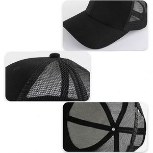 Casquette de baseball classique en coton personnalisée en gros, taille ajustable, casquette trucker en maille style hip-hop, disponible en plusieurs tailles, artisanat textile - Product Image 6