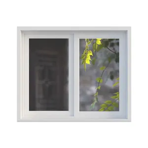 Residencial PVC impermeable aislamiento acústico ventana corredera doble acristalamiento se puede personalizar