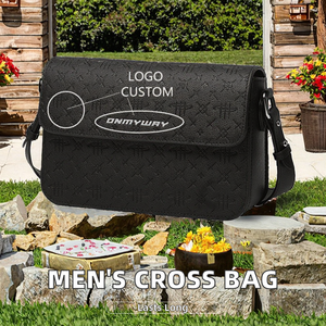 Personalizado YIKU hombres Vintage moda estilo Sac Tendance mensajero hombro bandolera lujo PU cuero negro letra patrón - Product Image 2