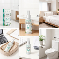 Zourunan Nouvelle Arrivée Spray Désodorisant WC à Base Végétale Contrôle des Odeurs de Salle de Bain Brume Soin Maison 60ml OEM Marque Privée