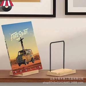 Wooden <b>Cd</b> Rack With Iron <b>Frame</b> Foldable Portable <b>Cd</b> Storage Display Stand For Home Office Use - Product Image 3