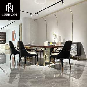 Fabrication italienne de meubles de luxe <span class=keywords><strong>ensemble</strong></span> de table <span class=keywords><strong>à</strong></span> <span class=keywords><strong>manger</strong></span> de restaurant en bois massif de noyer - Product Image 3