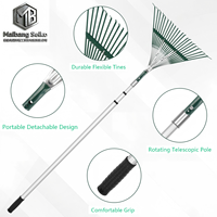 Râteau à feuilles industriel 302 à 9 dents pour enfants, outil de poussée pour le nettoyage du jardin, râteau à feuilles de haute qualité