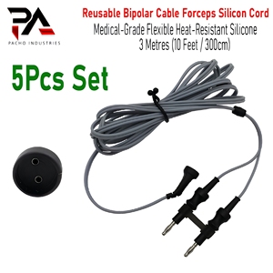 Cable de Silicona Reutilizable de Calidad Alemana para Pinzas Bipolares, 3 Metros de Longitud, Conector Banana Estándar de 4mm, Cable para Unidad Electroquirúrgica - Product Image 2