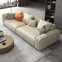 Ensemble de canapés modulaires en bois massif et tissu, style minimaliste italien, éponge haute densité, pour salon moderne, écologique et durable, idéal pour villa