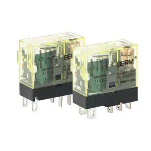 Relai RJ2S-CL-D24 tipis relai kecil dengan indikator sinyal LED 5 pin 8 pin relai menengah