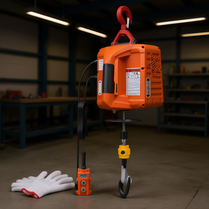 รอกไฟฟ้าแบบพกพา 1100 ปอนด์ 110 โวลต์ ความสูงยก 25 ฟุต พร้อมรีโมทไร้สาย สีส้ม - Product Image 2