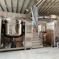 Haute Configuration 1500L Double Cylindre Vide Émulsifiant Mélangeur Cosmétiques Faisant La Machine Vide Homogénéisation Émulsifiant Mélangeur