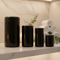 Stock 100g-1kg 4oz/6oz/8oz/10oz/18oz/36oz violet foncé pots de cachette en verre noir cosmétique avec logo personnalisé sérigraphie pour le thé