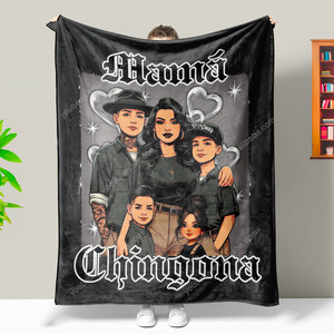 Sản phẩm phổ biến 2024 xu hướng tùy chỉnh thiết kế Mama chingona chicana TE lo Digo por tu bien Boho mềm ném chăn - Product Image 2