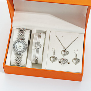 Classic Quartz <strong>Watch</strong> <strong>Set</strong> OEM Custom Logo <strong>Women's</strong> Ice Flower <strong>Watch</strong> Quartz Luxury <strong>Women's</strong> <strong>Watch</strong> Five Piece <strong>Set</strong> - Product Image 4