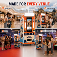 Borne photo selfie, distributeur automatique, kiosque d'impression d'aimants photo IA, pour créer des aimants de réfrigérateur personnalisés pour événements et centres commerciaux