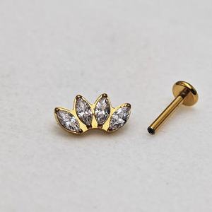 Groothandel Kinderen Bruiloft Verloving Op Maat Geïmplanteerde G23 Titanium Zirkoon Intern Gedraaide Labret Ring Lip Monore Piercings - Product Image 4