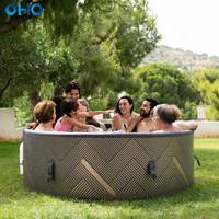 Aufblasbarer 4-Personen-Whirlpool für Erwachsene, Kinder und Familienpartys, Jacuzzi für Zuhause und Outdoor, Runder Pool