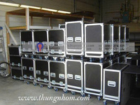 Rugged Musical Instrument Flight Case with 4 Wheels and Sturdy Plywood Frame for Audio Mixer and Sound System Hardware