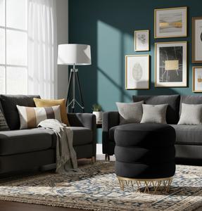 เก้าอี้เหล็กทรงโมเดิร์นทันสมัย ทนทาน พร้อมเบาะนั่งหุ้มผ้าอย่างดี ใช้เป็นที่พักเท้าได้ เหมาะสำหรับห้องนั่งเล่น อพาร์ทเมนต์ และโรงเรียน - Product Image 3