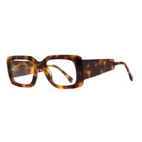 Vente flash, lunettes de lecture optiques unisexes légères à monture rectangulaire pleine bordure, design vintage, logo personnalisé, monture en acétate biseauté