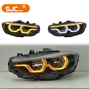 Luci Diurne SJC per <span class=keywords><strong>BMW</strong></span> <span class=keywords><strong>Serie</strong></span> <span class=keywords><strong>4</strong></span> F32 F33 F36 F82 2013-2019 Fari <span class=keywords><strong>Blu</strong></span> Tricolore Giallo Bianco Ambra - Product Image 1