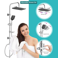 Vente en gros Ensemble de douche en acier inoxydable pour salle de bain Ensemble de colonne de douche à effet pluie avec inverseur en laiton