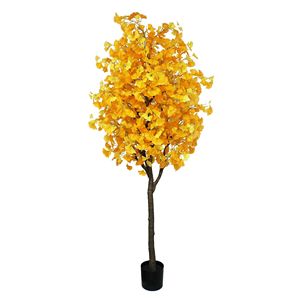 <span class=keywords><strong>Ginkgo</strong></span> <span class=keywords><strong>Biloba</strong></span> artificiel vivant résistant aux UV de 2m de haut avec feuilles jaunes pour décoration de <span class=keywords><strong>jardin</strong></span> extérieur personnalisé en usine - Product Image 1